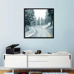 Winding Snowy Highway Wall Art