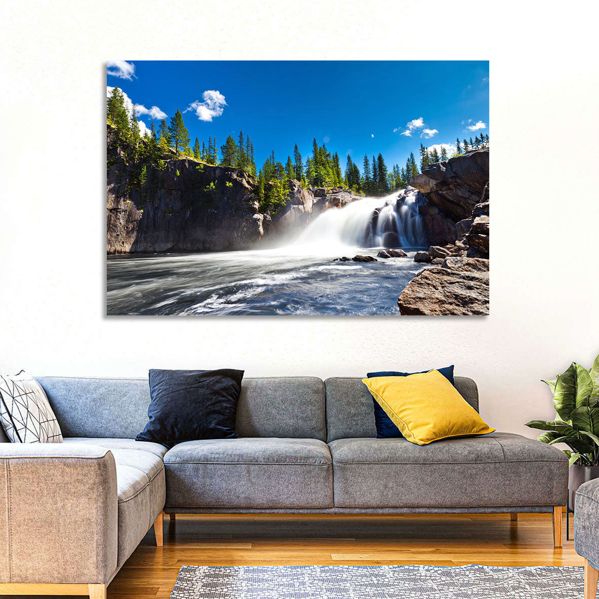 Misty Blue Waterfall Wall Art