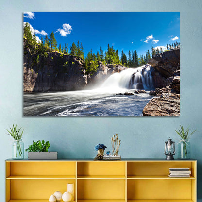 Misty Blue Waterfall Wall Art