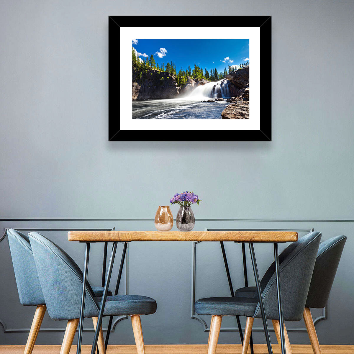 Misty Blue Waterfall Wall Art