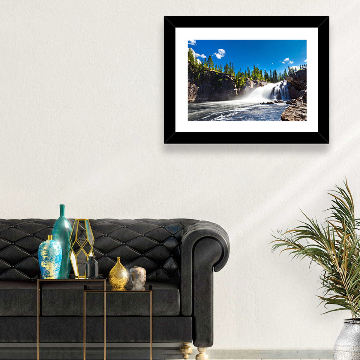 Misty Blue Waterfall Wall Art