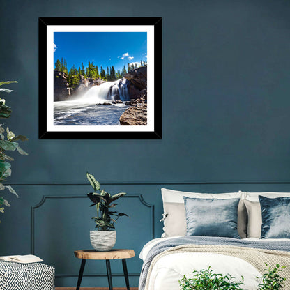 Misty Blue Waterfall Wall Art