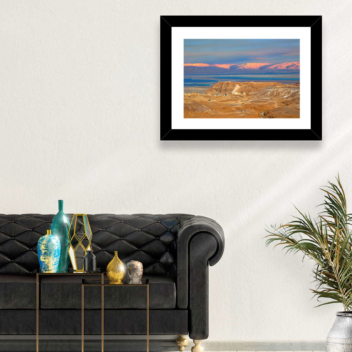 Masada Over the Dead Sea Wall Art in a room, landscape