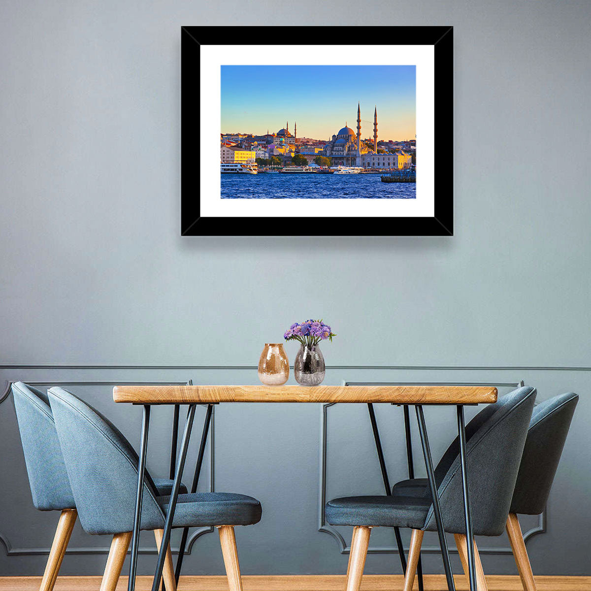 Istanbul Sunrise at Yeni Cami Wall Art in a room, landscape