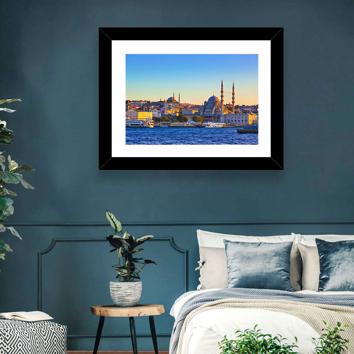 Istanbul Sunrise at Yeni Cami Wall Art in a room, landscape