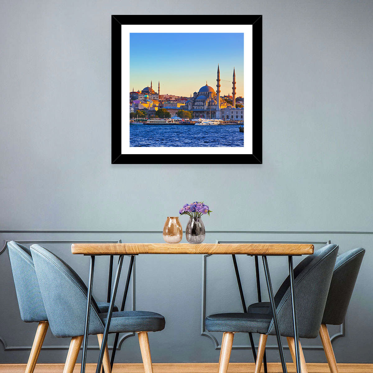 Istanbul Sunrise at Yeni Cami Wall Art in a room, landscape