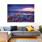Istanbul Twilight Skyline Wall Art