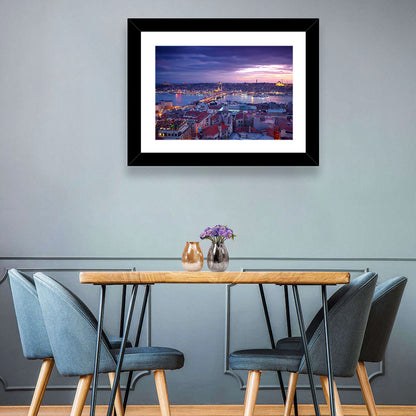 Istanbul Twilight Skyline Wall Art