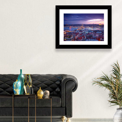 Istanbul Twilight Skyline Wall Art