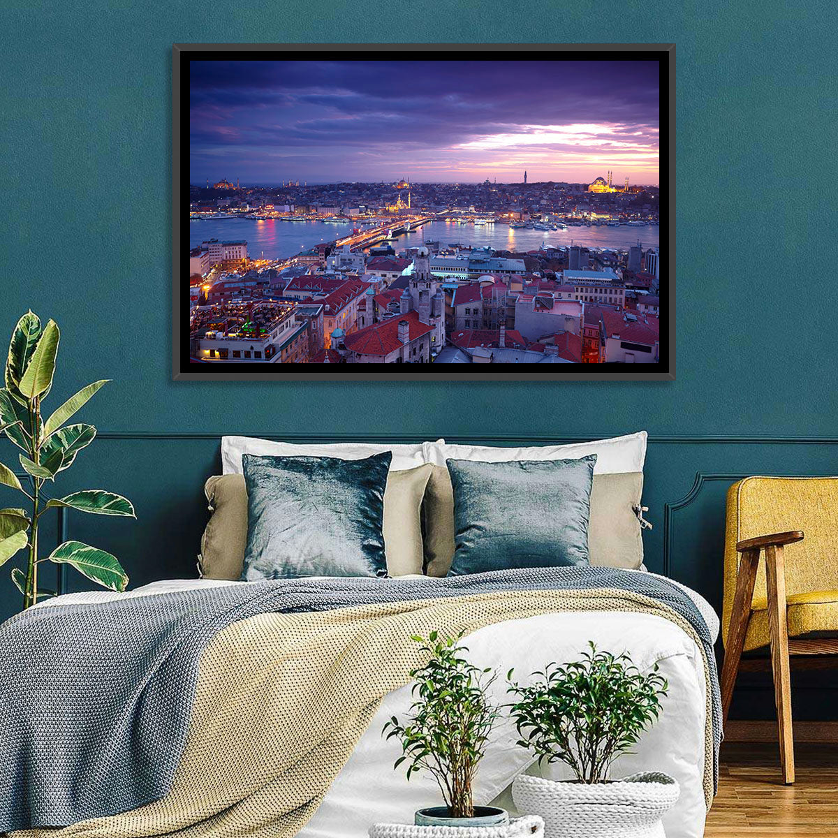 Istanbul Twilight Skyline Wall Art