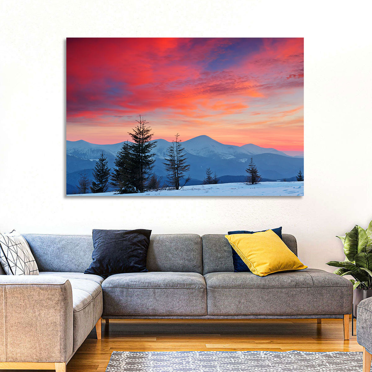 Chernogora Mountains at Sunset Wall Art in a room, landscape