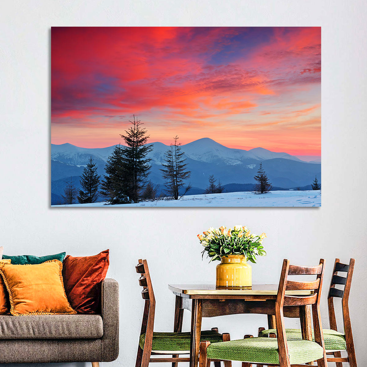 Chernogora Mountains at Sunset Wall Art in a room, landscape