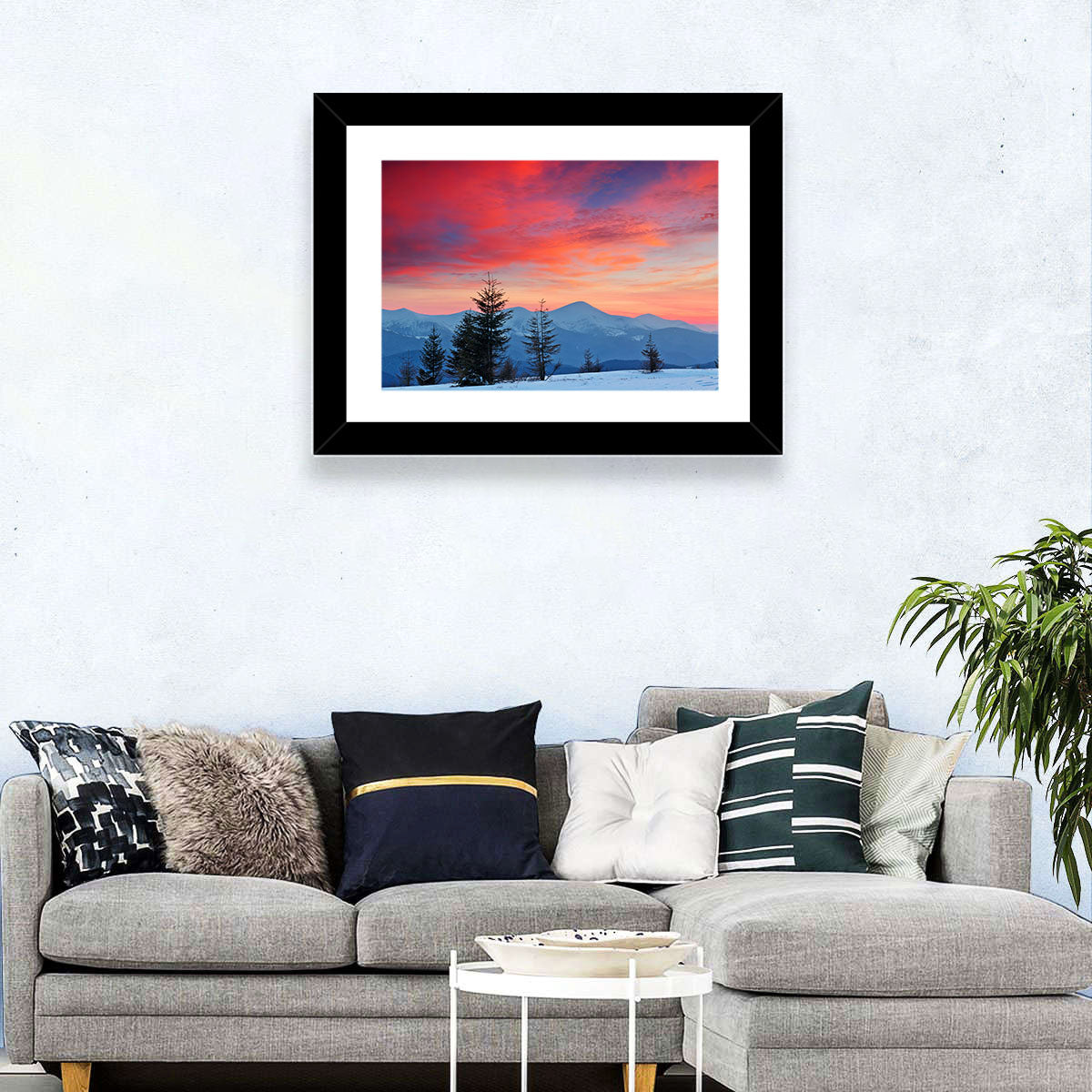 Chernogora Mountains at Sunset Wall Art in a room, landscape