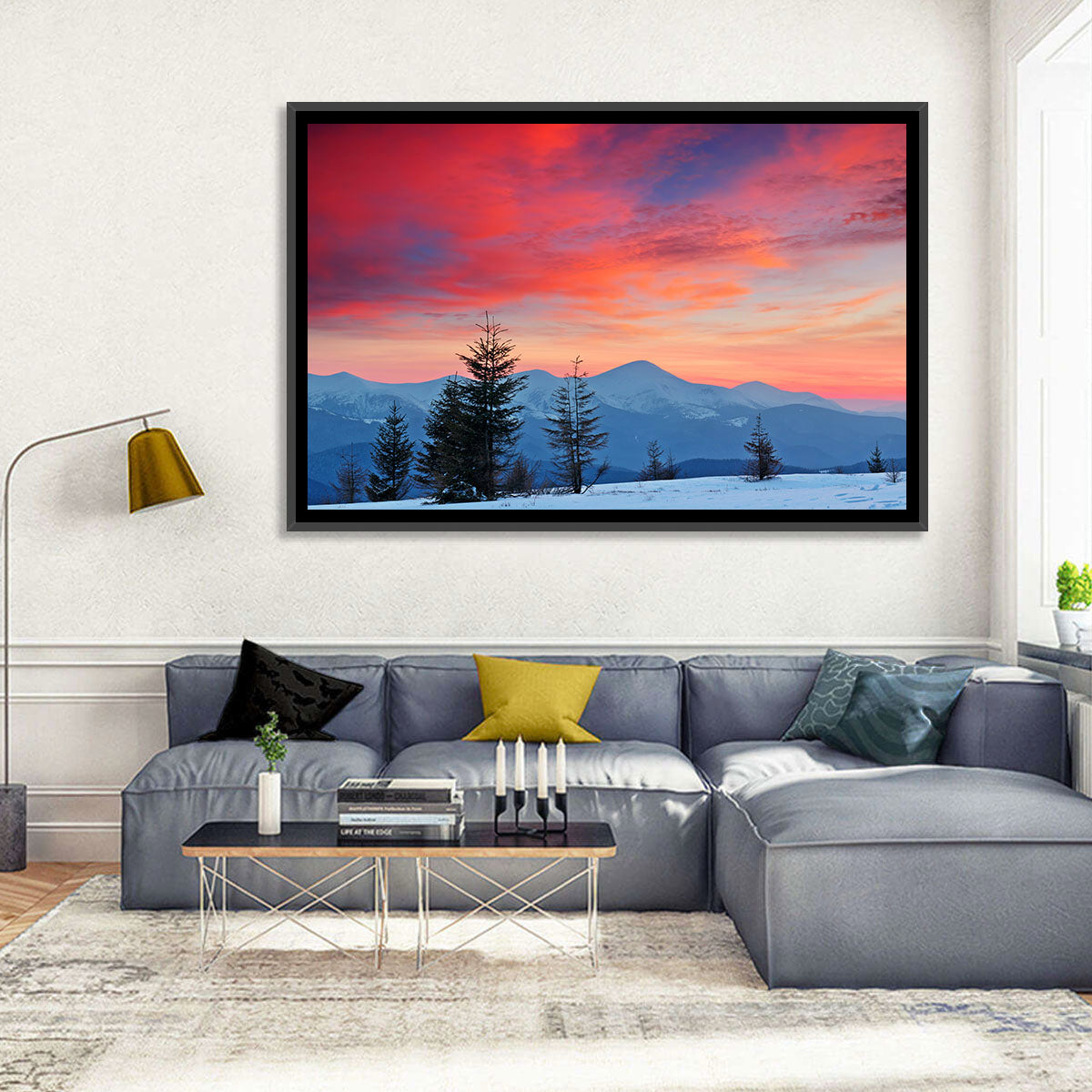 Chernogora Mountains at Sunset Wall Art in a room, landscape