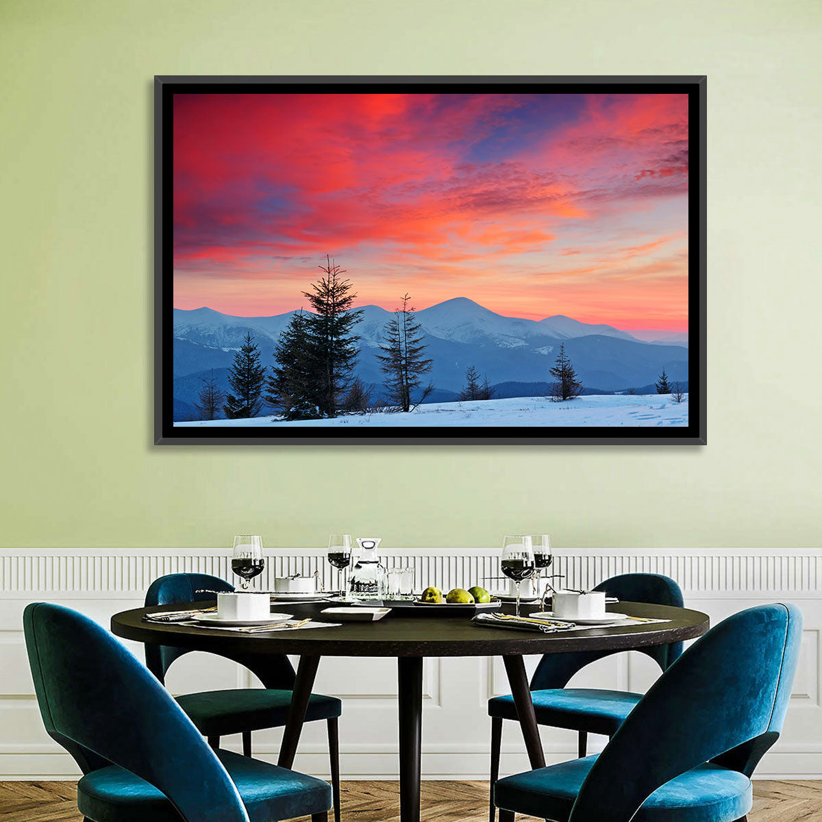 Chernogora Mountains at Sunset Wall Art in a room, landscape
