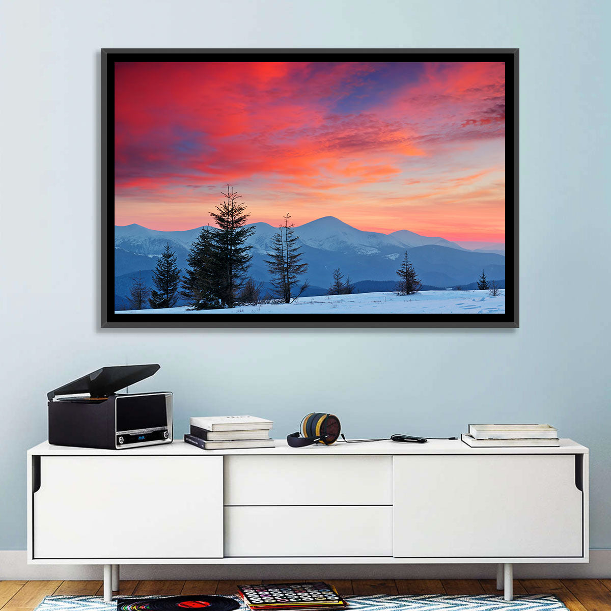 Chernogora Mountains at Sunset Wall Art in a room, landscape