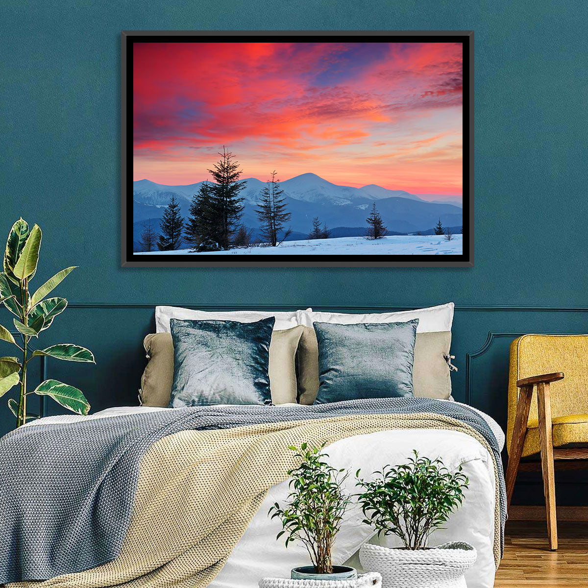 Chernogora Mountains at Sunset Wall Art in a room, landscape