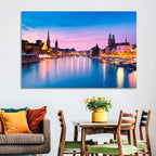 Zurich Blue Hour Over the Limmat Wall Art