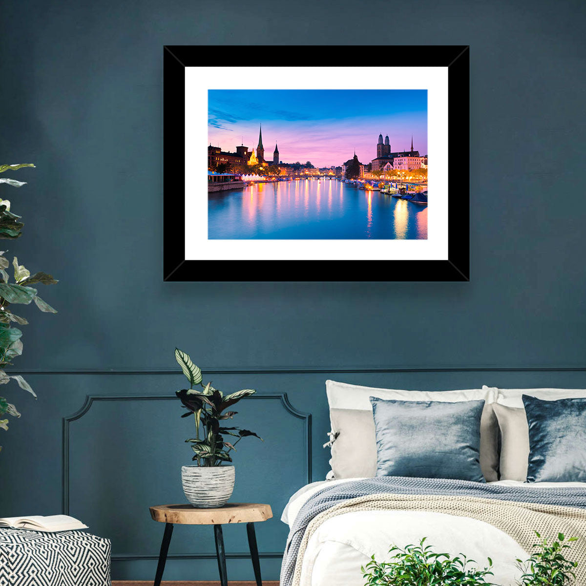 Zurich Blue Hour Over the Limmat Wall Art