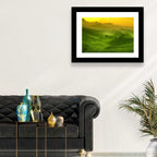 Sunlit Tea Plantation Hills Wall Art