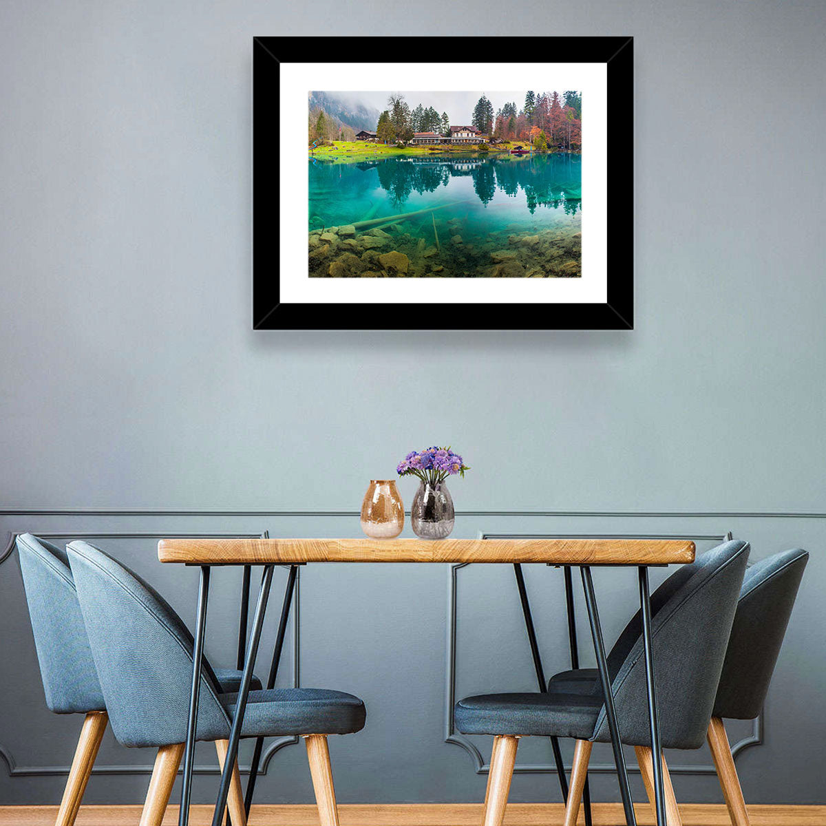 Forellenzucht Hotel, Blausee Wall Art in a room, landscape