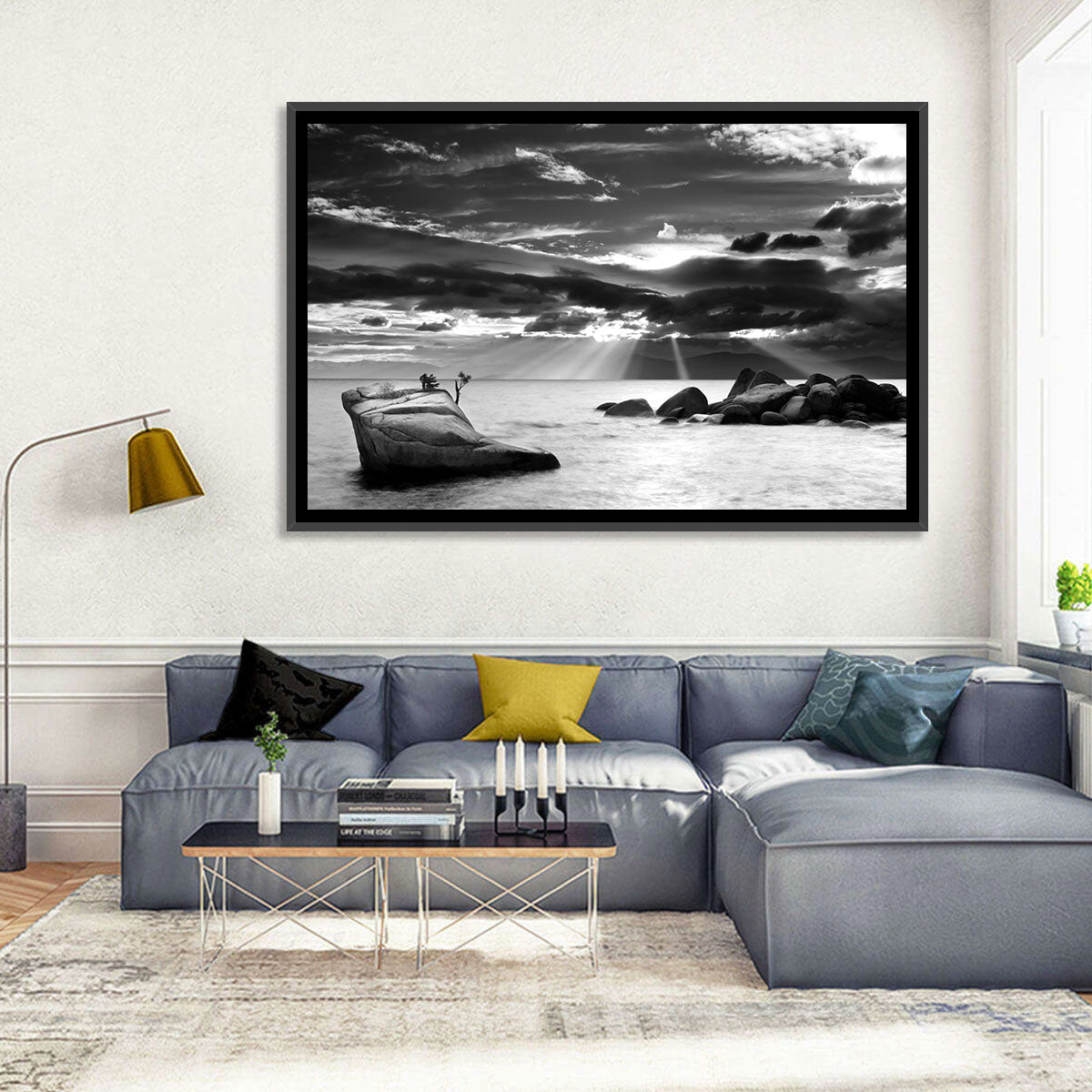Bonsai Rock with Sunbeams Wall Art
