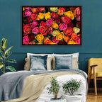 Multicolored Roses Close-up Wall Art