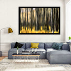 Golden Abstract Forest Wall Art