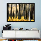 Golden Abstract Forest Wall Art