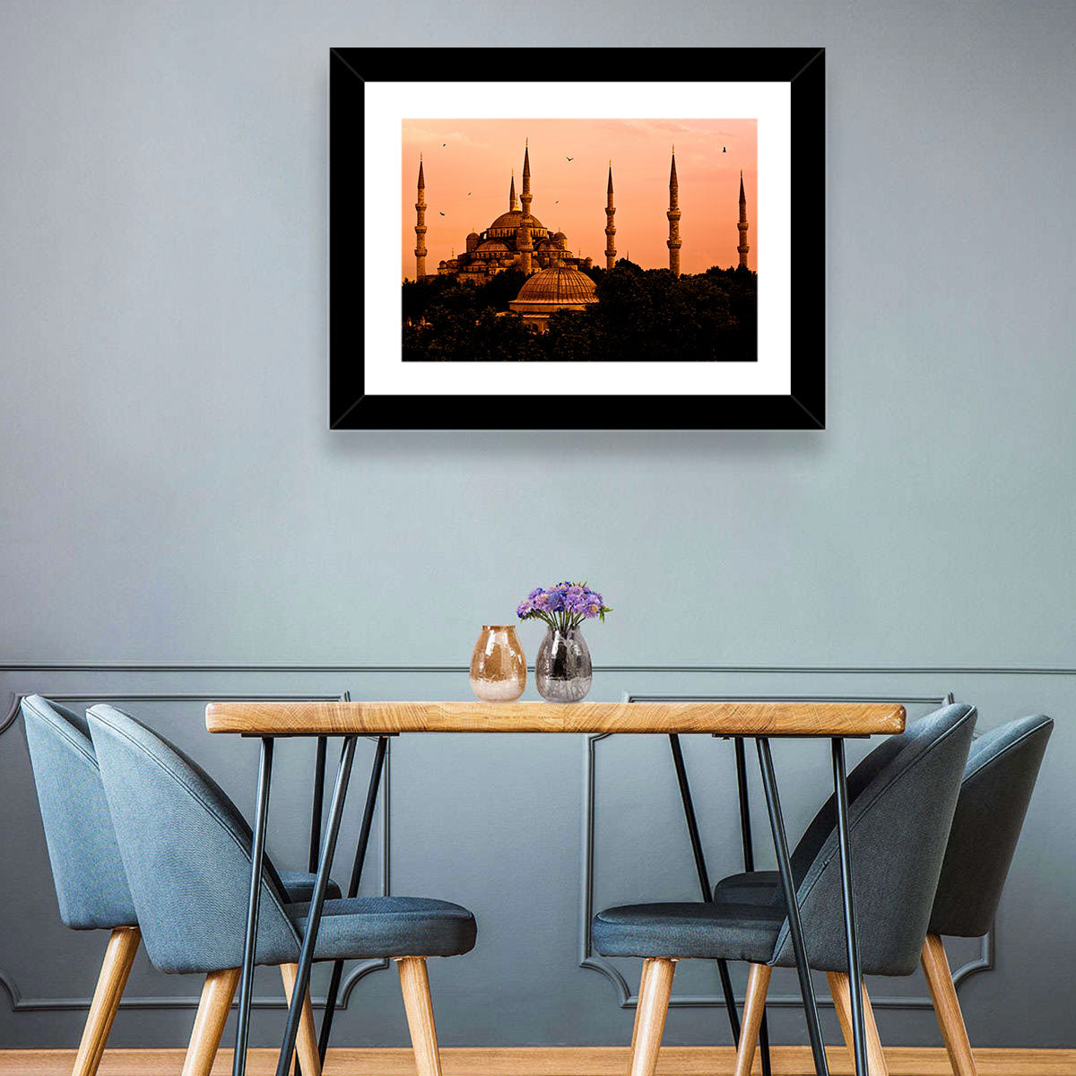 Sultan Ahmed Mosque at Sunset Wall Art in a room, landscape