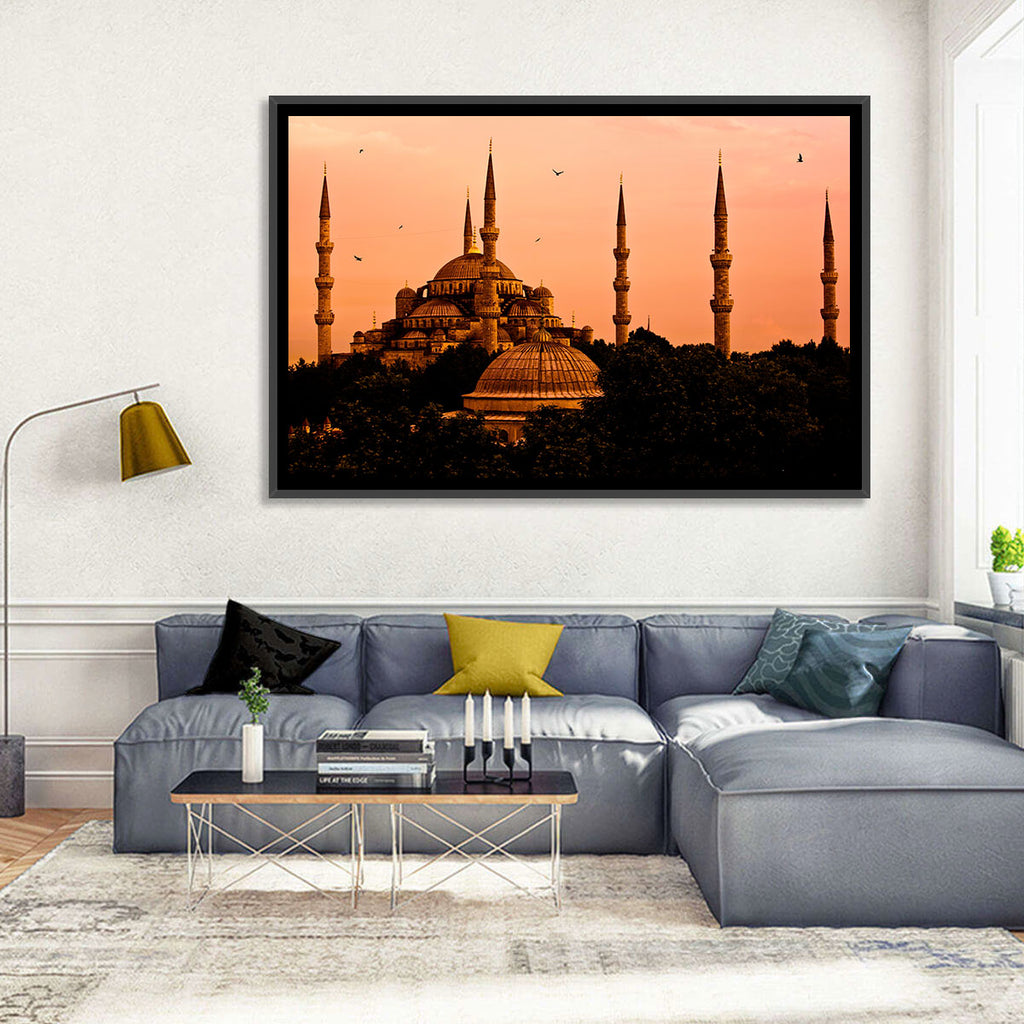 Sultan Ahmed Mosque at Sunset Wall Art