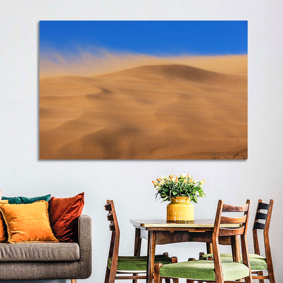 Dune Crest Sandstorm Wall Art in a room, landscape