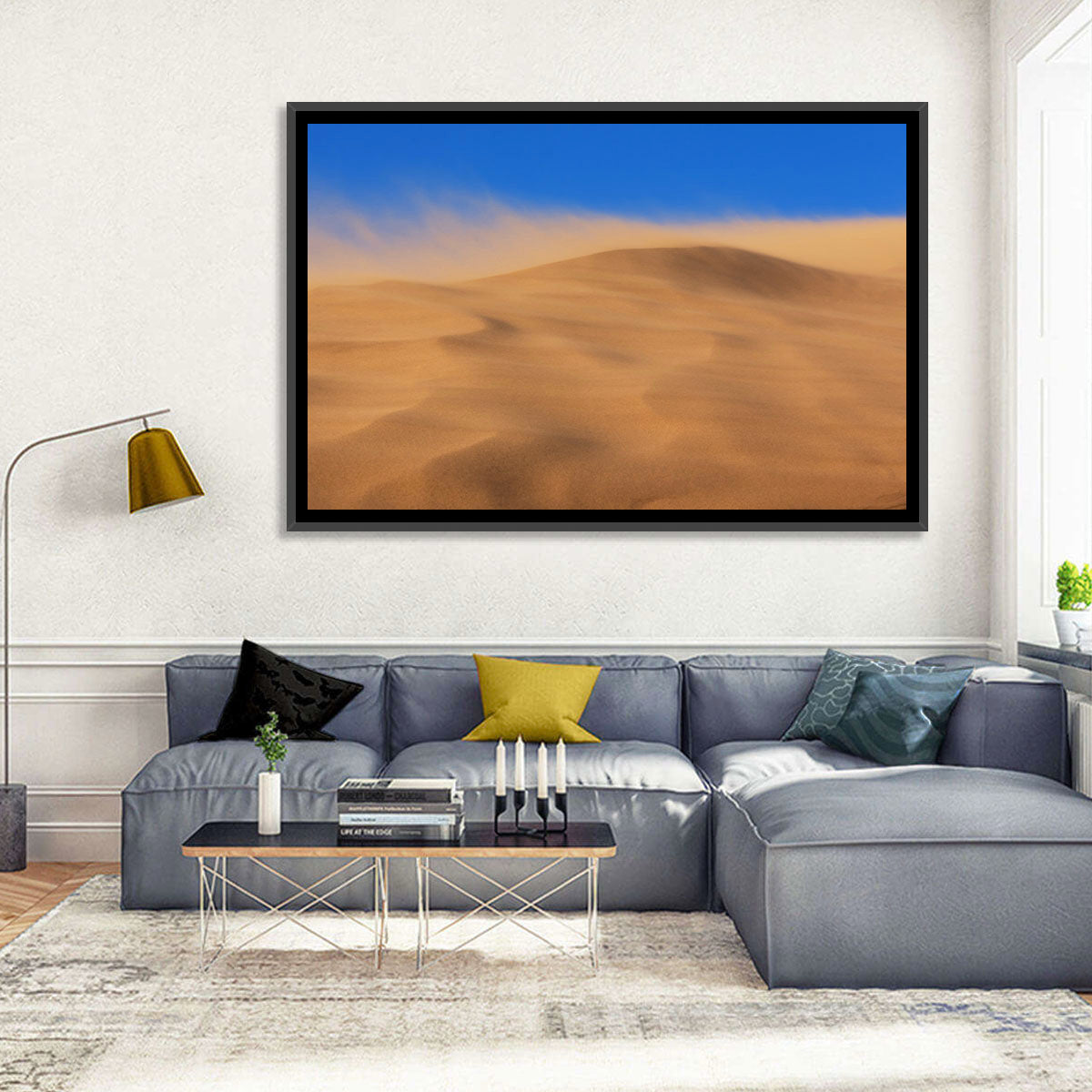 Dune Crest Sandstorm Wall Art in a room, landscape