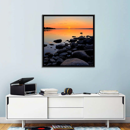 Rocky Lake Sunset Wall Art