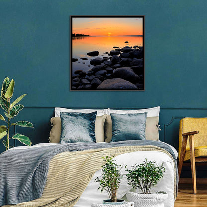 Rocky Lake Sunset Wall Art