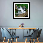 Moss Covered Rocky Waterfall Wall Art
