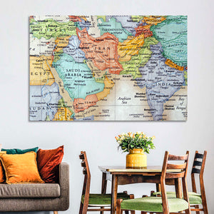 Middle East Map Wall Art