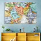 Middle East Political Map Wall Art