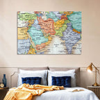 Middle East Political Map Wall Art
