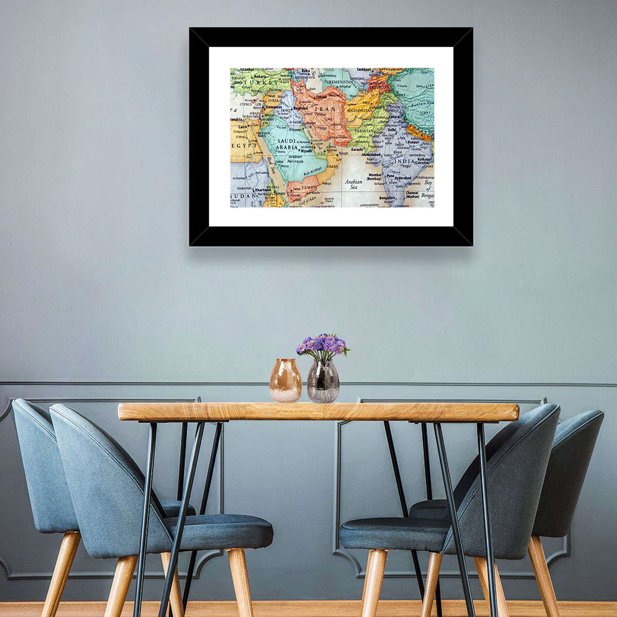 Middle East Map Wall Art