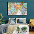Middle East Political Map Wall Art