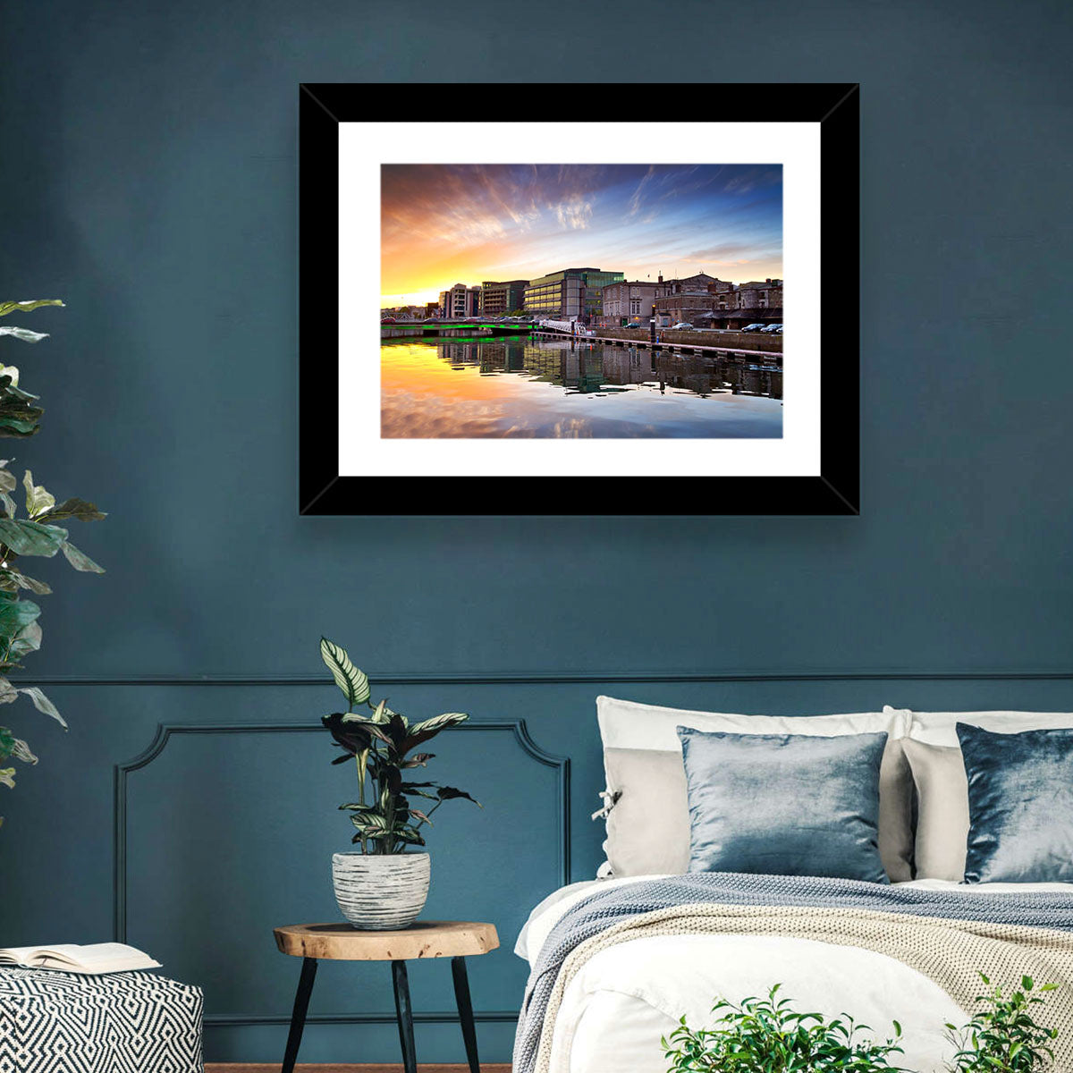 River Liffey at Dusk Wall Art in a room, landscape