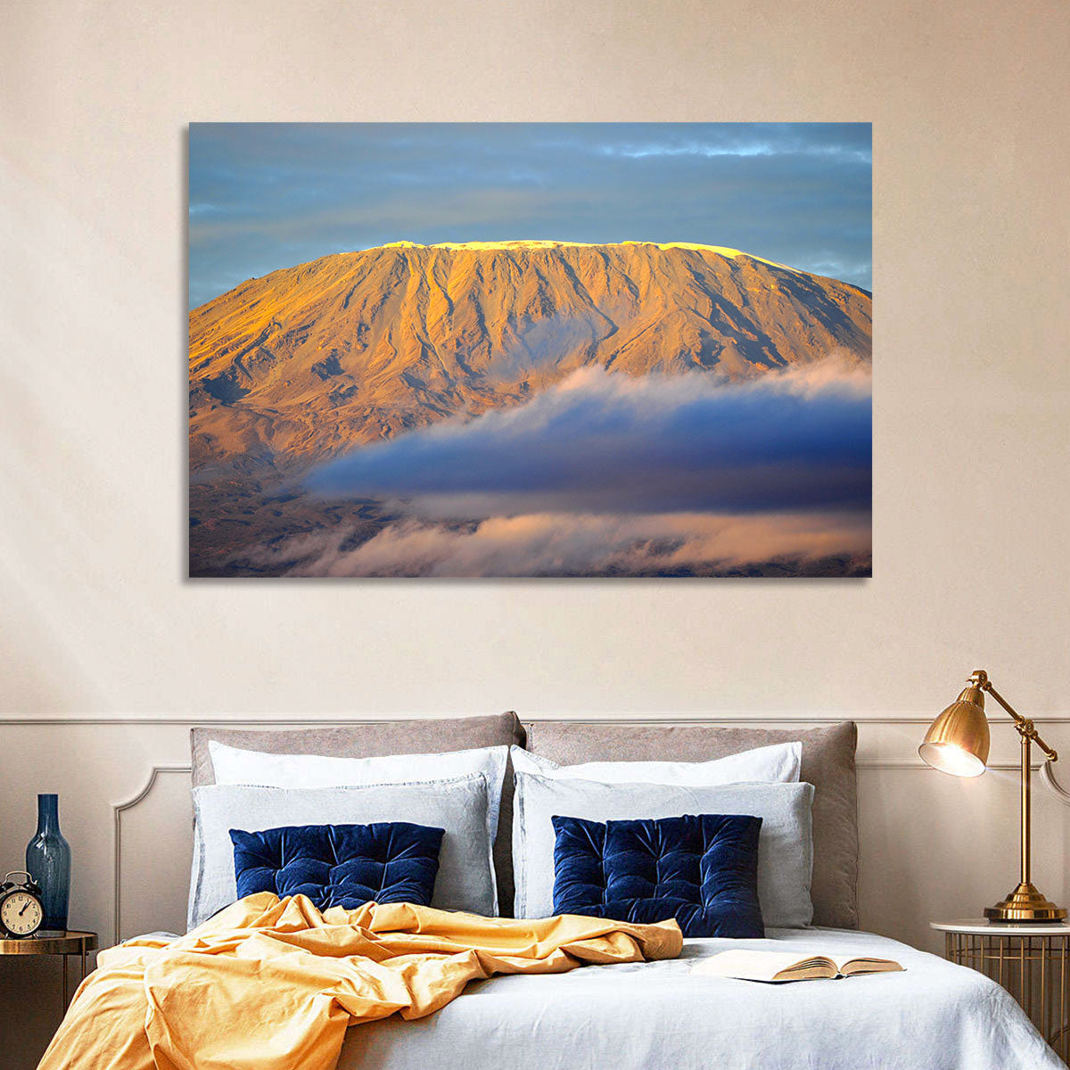 Kilimanjaro Sunrise Wall Art in a room, landscape