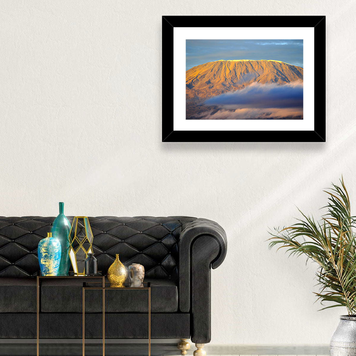 Kilimanjaro Sunrise Wall Art in a room, landscape