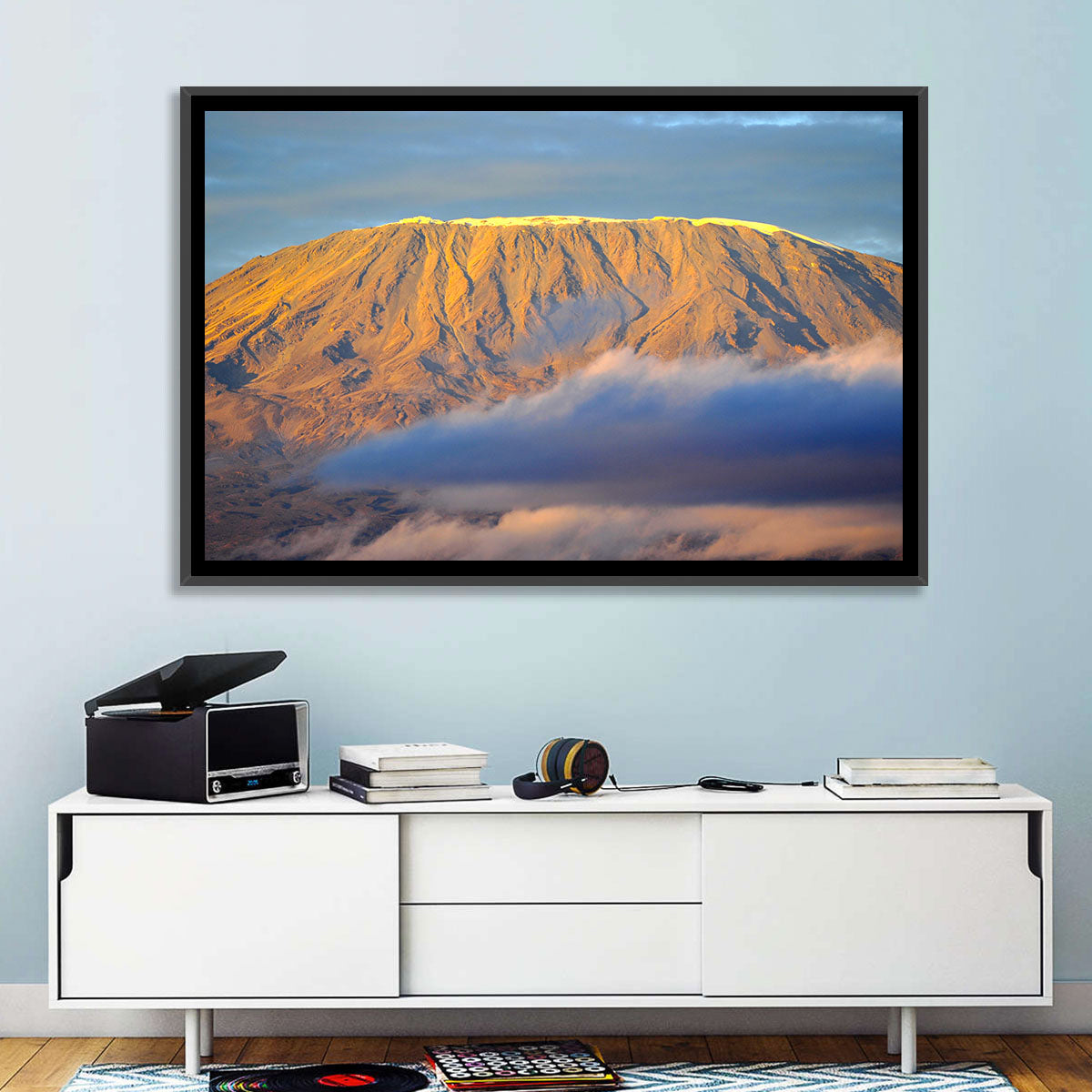 Kilimanjaro Sunrise Wall Art in a room, landscape