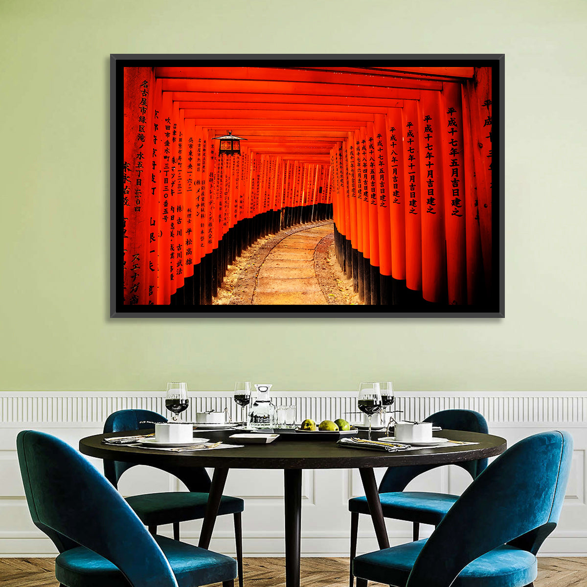 Fushimi Inari Torii Path, Kyoto Wall Art in a room, landscape