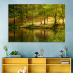 Forest Pond at Golden Hour Wall Art