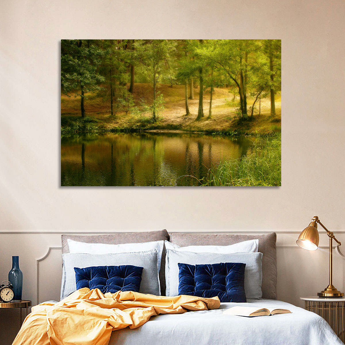 Forest Pond at Golden Hour Wall Art
