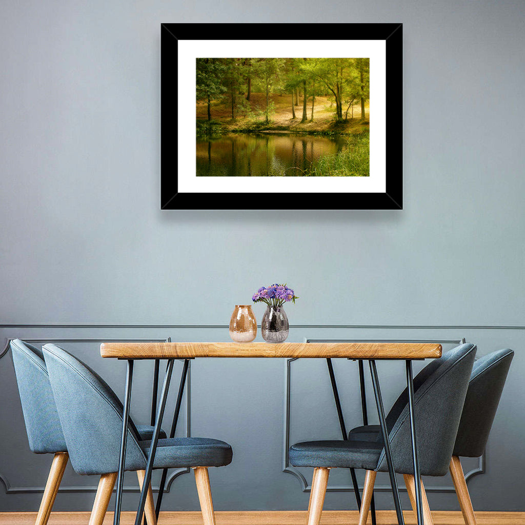Forest Pond at Golden Hour Wall Art