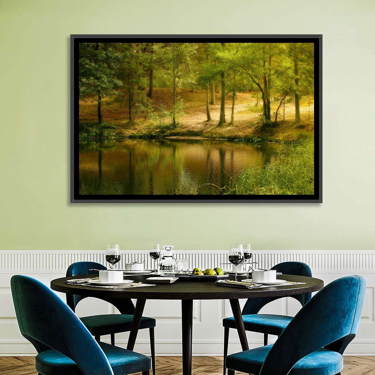 Forest Pond at Golden Hour Wall Art